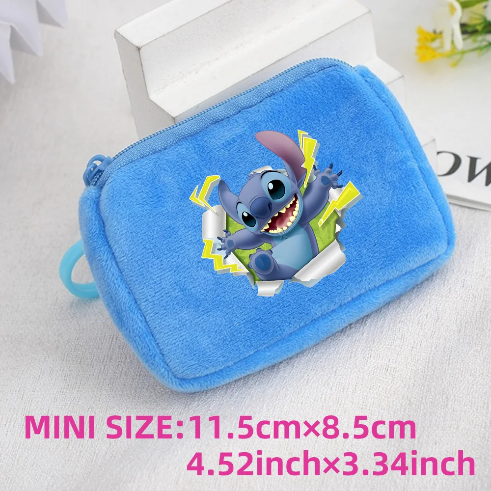 Lilo Stitch Kids Anime Plush Coin Purse Girls Boys Cute Mini Wallet Cartoon Moneybag Kids Storage Bag Pendant Birthday Gifts