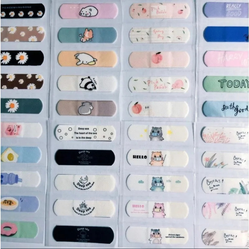 5pcs Cute Cartoon Waterproof Breathable Bandages for Girls Anti Blister Ins Style Adhesive Wound Care Plasters Baby Bandage