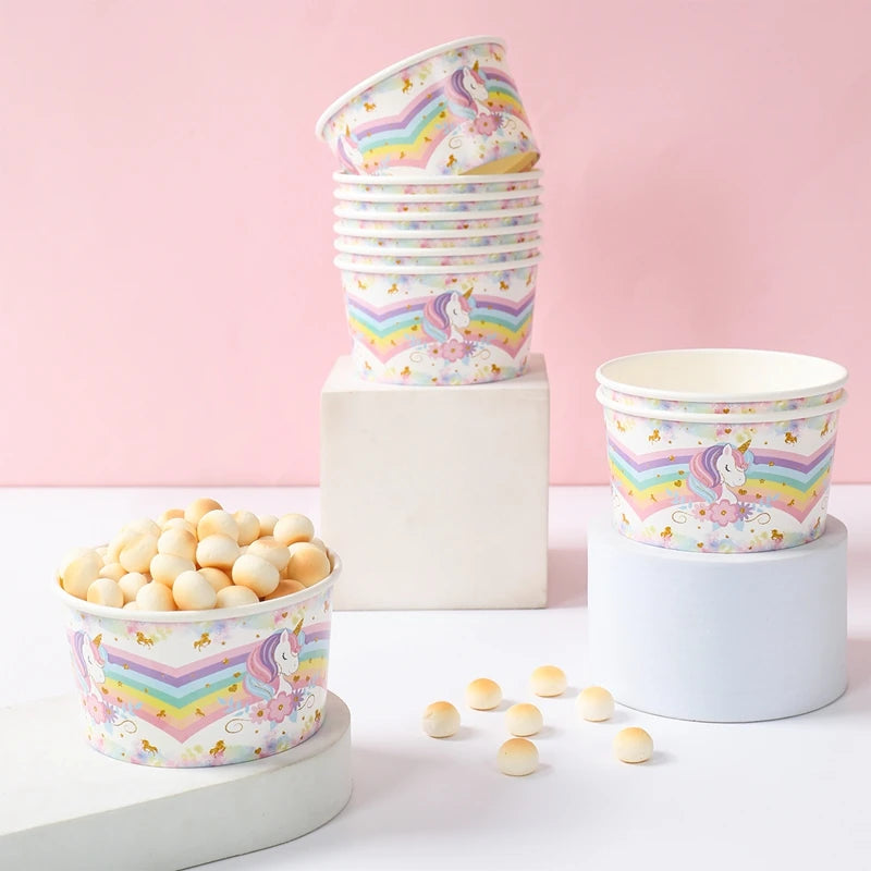 Unicorn Party Supplies Rainbow Unicorn Paper Plates Cups Napkin for Baby Shower First Girls Birthday Party Decorations