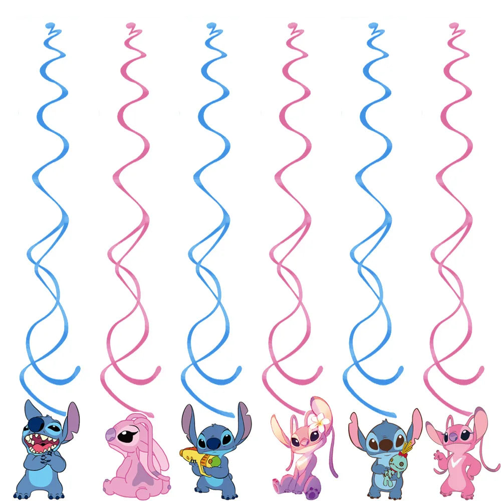 Lilo And Stitch Girl Party Birthday Decoration Set Party Supplies Tableware Stitch Balloon Banner Plate Napkin Tablecloth forkid