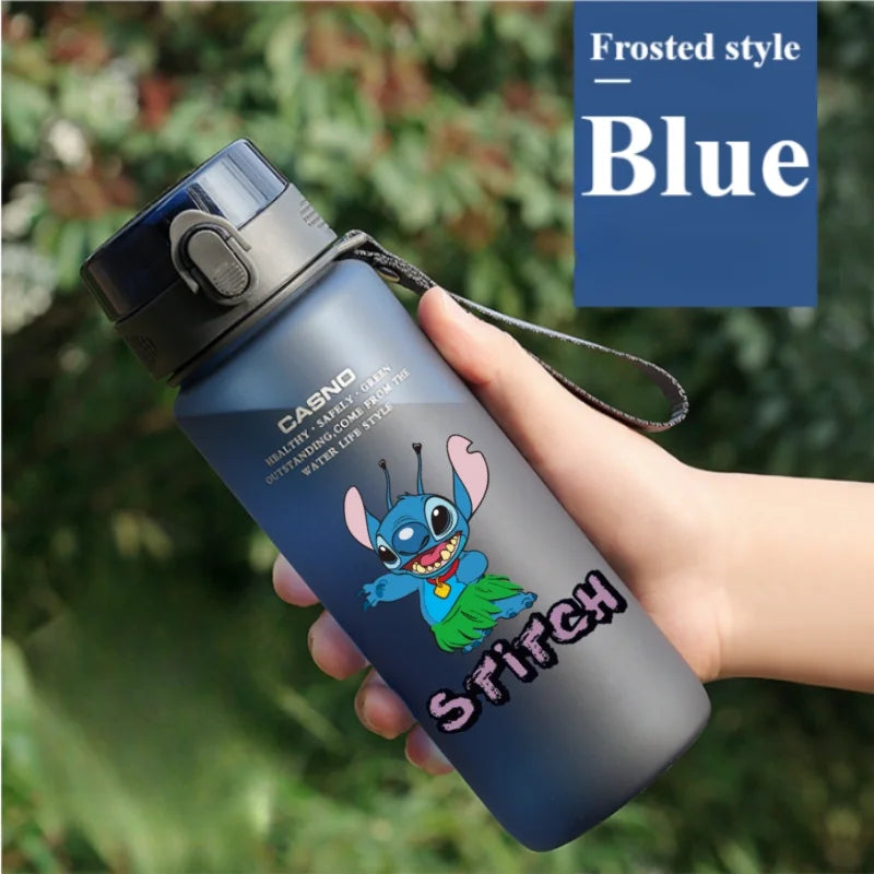 Lilo&Stitch 560/800/400ML Water Cup Children Portable Plastic Transparent Straw Stitch Outdoor Large Capacity Sport Water Bottle