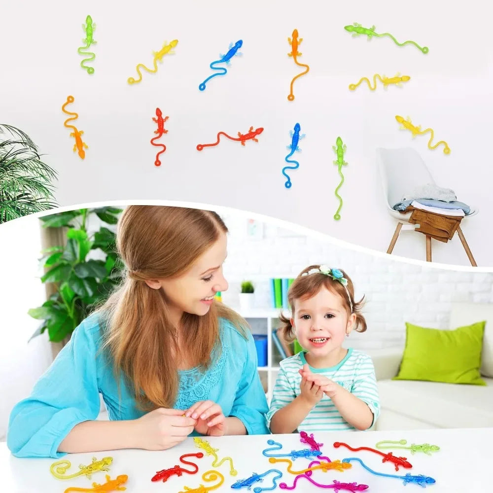 10-30PC Fun Sticky Climbing Lizard Kids Birthday Party Baby Shower Gift Pack Halloween Christmas Carnival Party Favor Decoration