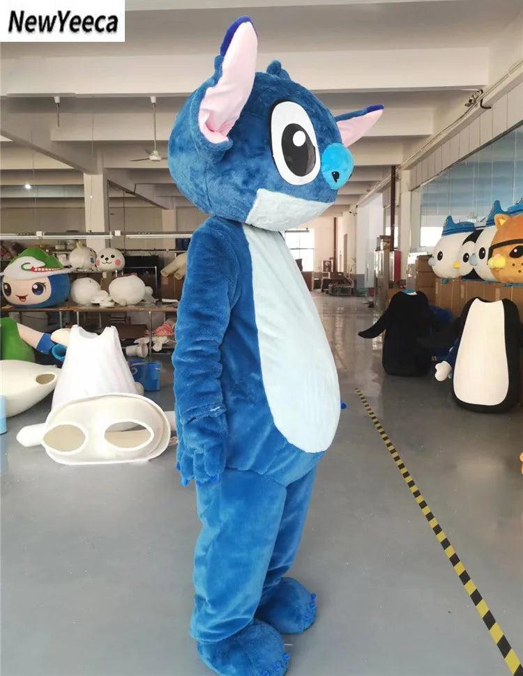 New Blue Lilo & Stitch Mascot Costume Anime Cartoon Character Advertising Fancy Dress Animal Carnival Party Adult Cosplay Suits