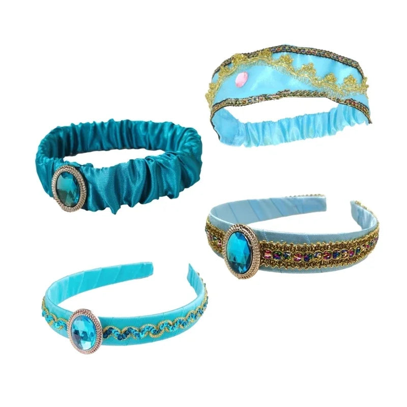 Girls Jasmine Headbands with Large Crystal Headwear Princess Arabian Hair Bands Arabian Princess Hair Bands Headpiece Wholesale