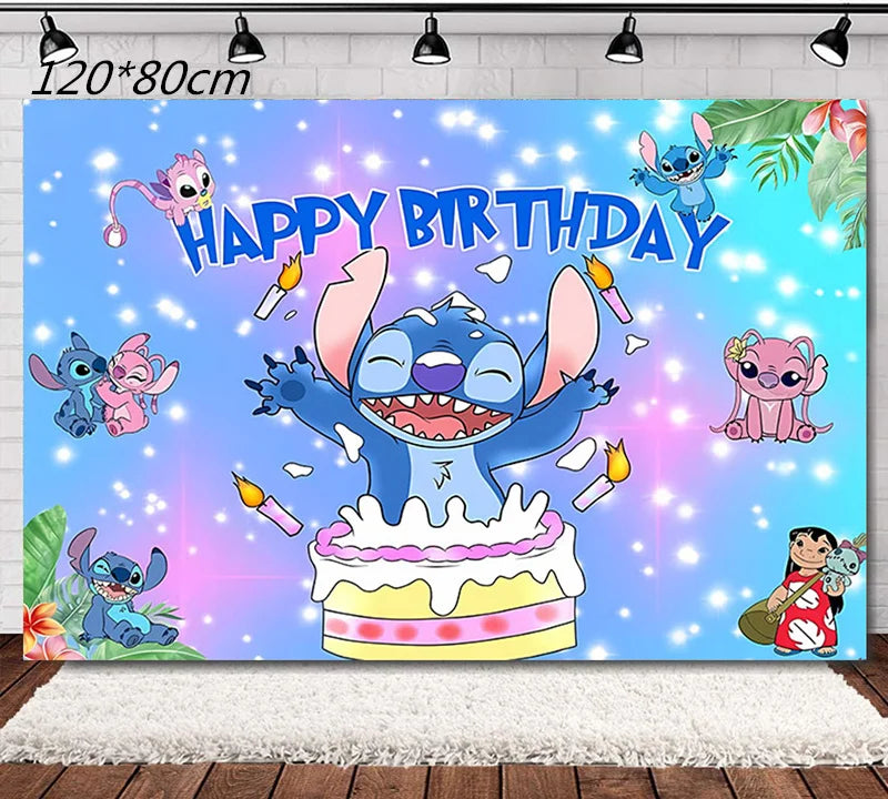 Lilo Stitch Party Supplies Paper Cup Plate Balloon Tablecloth Cake Toppers For Kid Boy Birthday Party Decoration Baby Shower