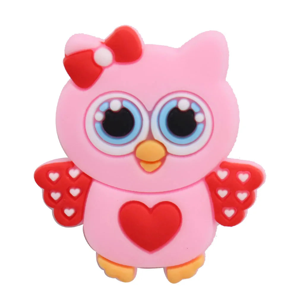 1Pcs PVC Hair Dryer Strawberry Cupcake Kids Shoe Charms Umbrella Crown Pink Series Buckle Clog Accessories Fit X-mas Gift