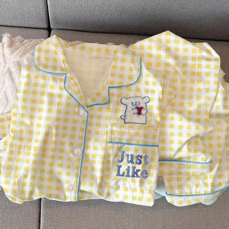 New Anime Sanrio Short Pajamas Hello Kitty Kuromi Kawaii Cartoon Loose Sleepwear Pajamas Sets Short Clothes Girl Birthday Gifts