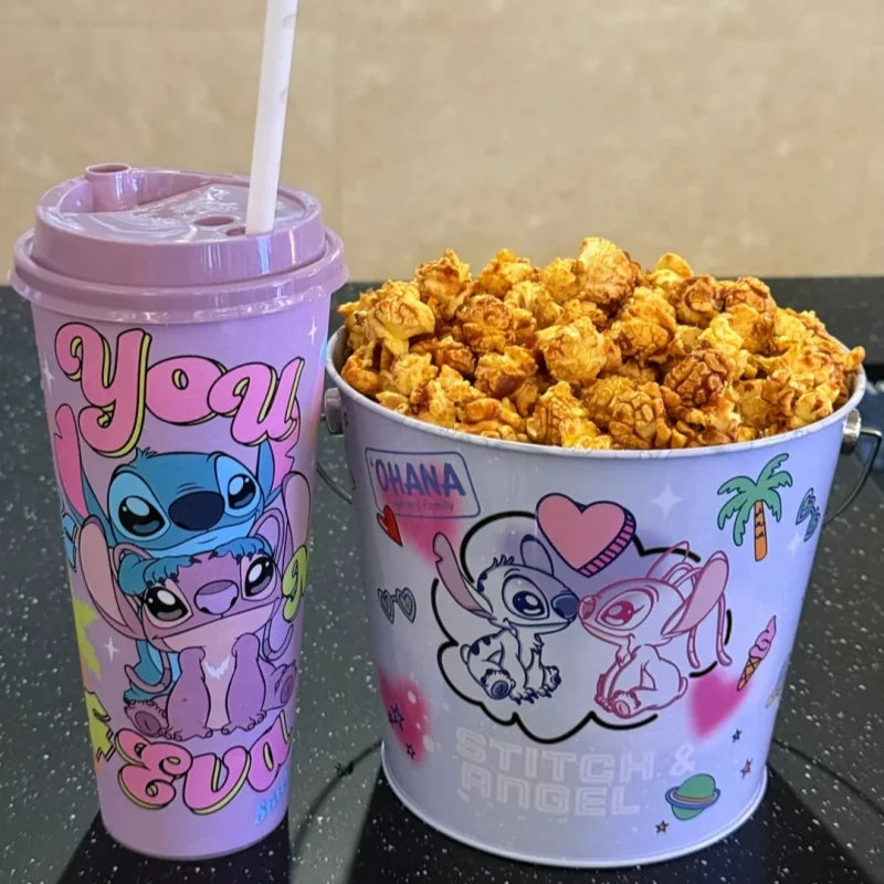 "Authentic In-Stock Stitch (Lilo & Stitch) Merchandise - Collectible Cup Series: Novelty Straw Cup & Popcorn Bucket"