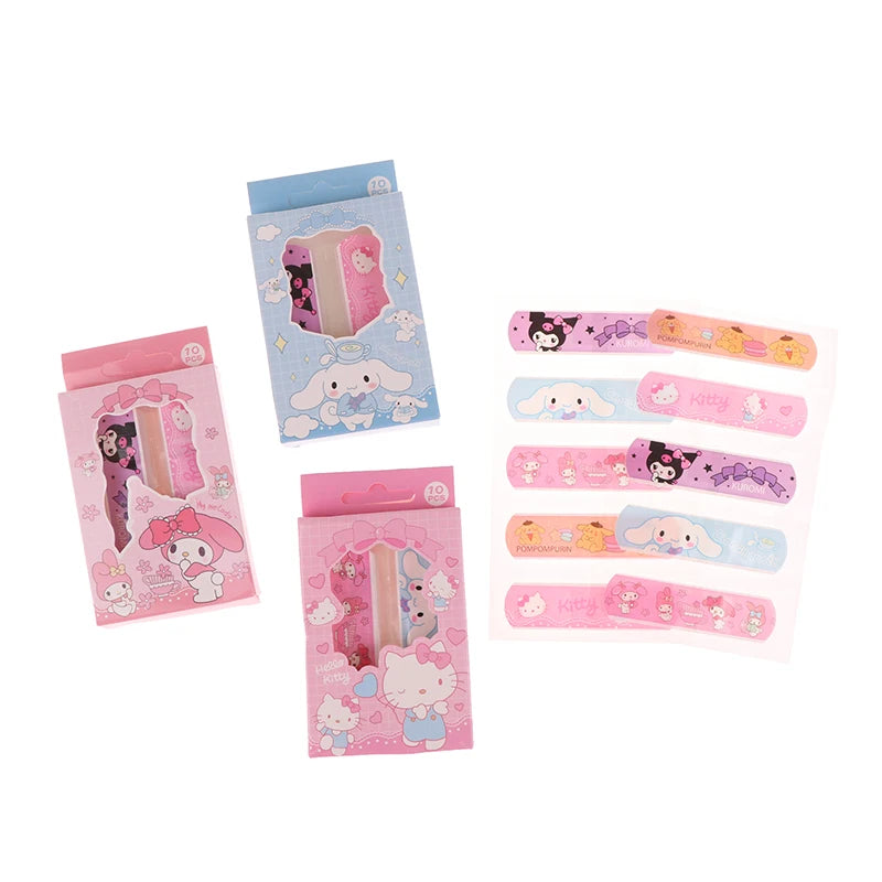 24Pcs Sanrio Cartoon Band Aid Waterproof Breathable Hemostasis Adhesive Bandages First Care Cuts Scratches Band-Aids For Kids