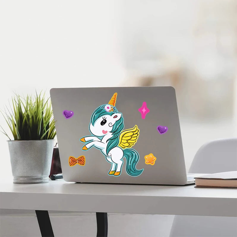 6/12Sheets Cartoon Unicorn Make A Face Assemble DIY Sticker Girls Unicorn Birthday Party Decoration Supplies Gifts for guests