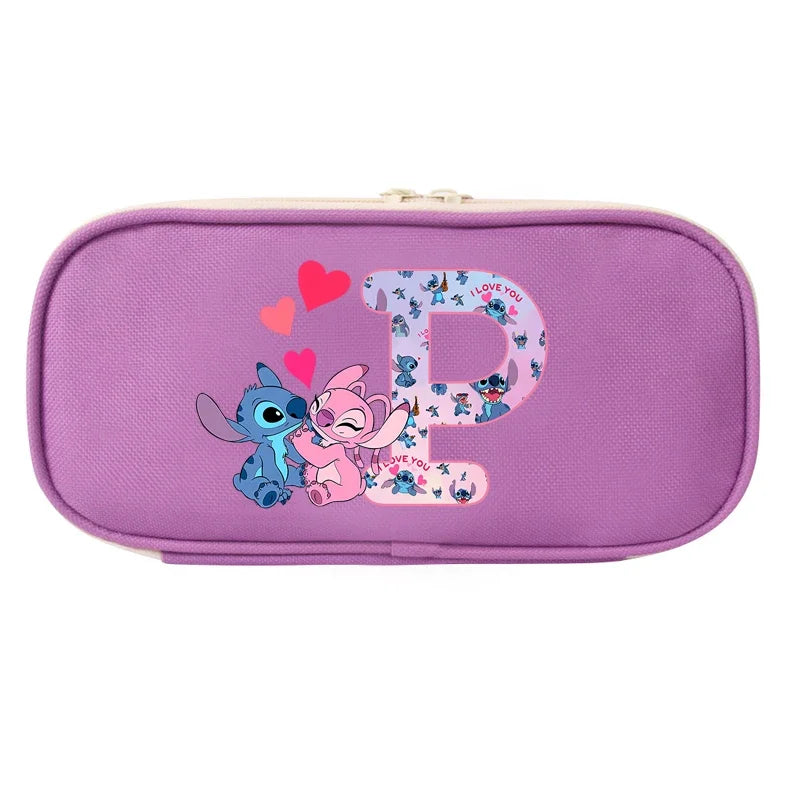 Lilo&Stitch Pencil Box Letter A B C Student School Supplies Stationery Kids Penbag Pencilcase Kawaii Boy Girl Birthday Cute Gift