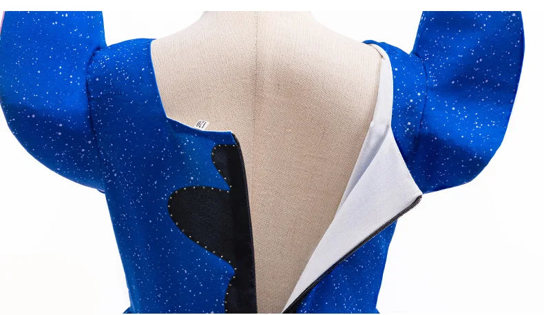 Cartoon Lilo Stitch Cosplay Costume Girls Stitch Blue Dress Birthday Halloween Party Costume