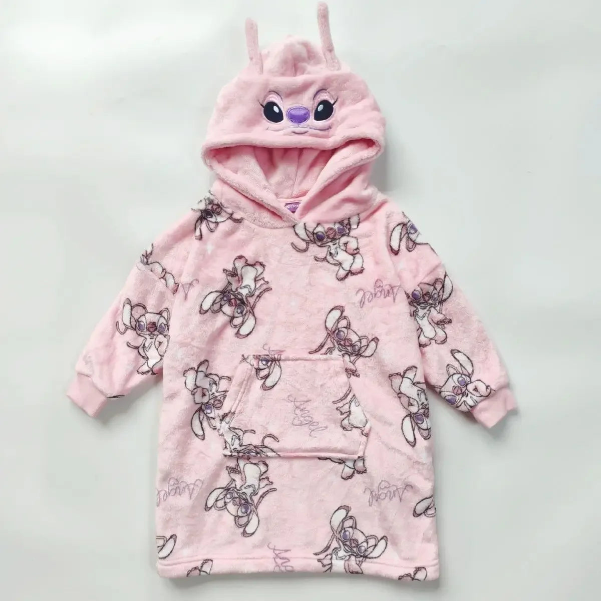 Lilo & Stitch Cosplay Costume Hoodies for Kids Angel Tops Coats Keep Warm Winter Flannel Plush Home Wear Pajamas for Girls