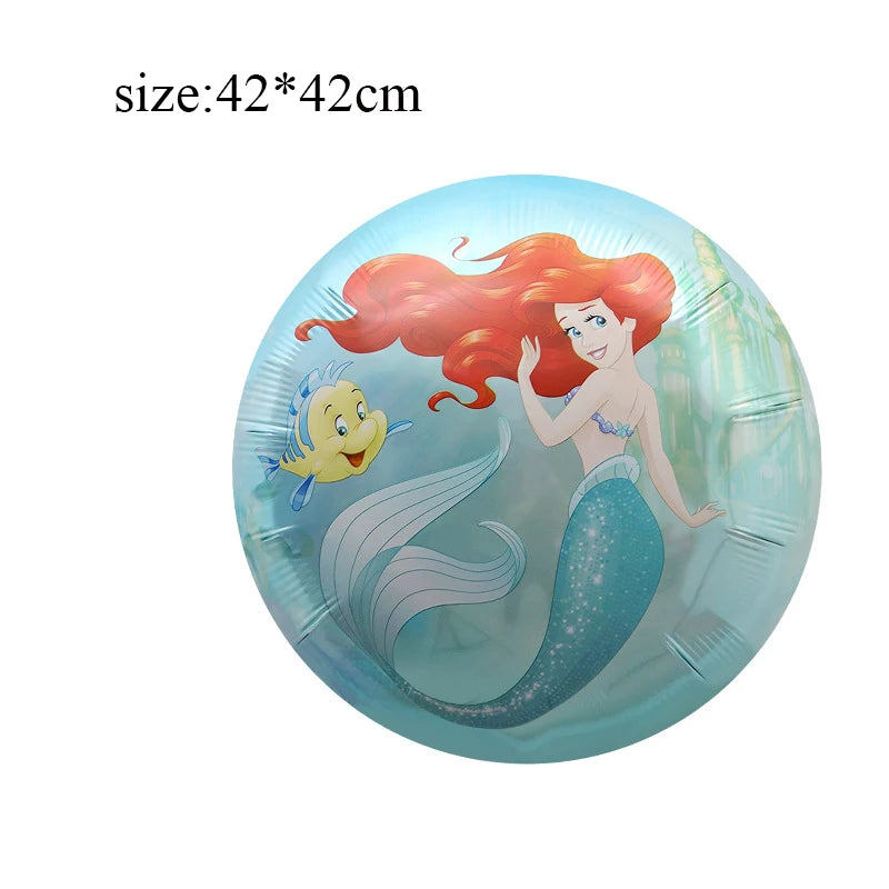 Mermaid Ariel Princess Birthday Party Decorations Disposable Tableware Plate Straw Cup Balloons Baby Shower Party Supplies
