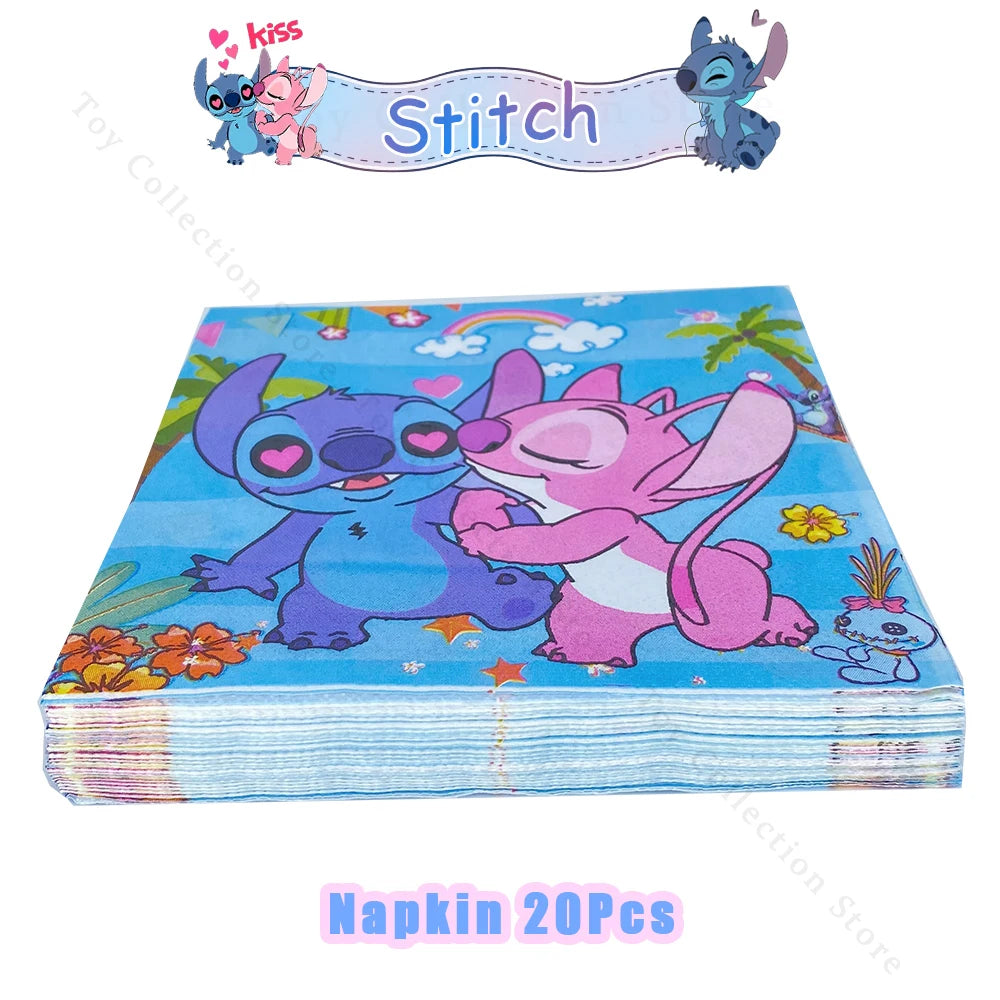 Lilo and Stitch Cartoon Children's Birthday Party Decoration Paper Plate Latex Foil Ballon Tablecloth Baby Shower Party Supplies