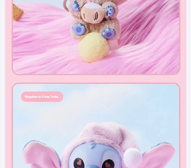 Miniso Stitch Eat Something Before Sleep Series Blind Box Plush Vinyl Toys Cute Doll Replica Mystery Box Bag Pendant Decor Gift