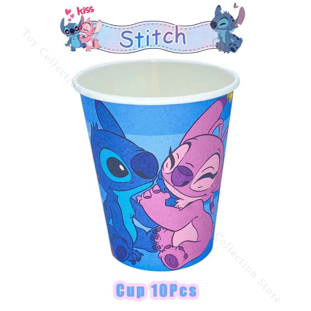 Lilo and Stitch Cartoon Children's Birthday Party Decoration Paper Plate Latex Foil Ballon Tablecloth Baby Shower Party Supplies