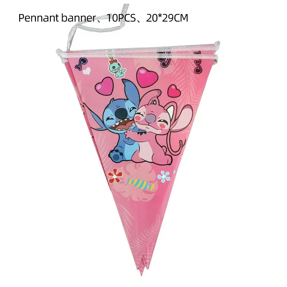 Stitch Birthday Party Supplies Stitch Tableware Set Balloons Backdrop Banner Plates Napkins Tablecloth Birthday Theme Stitch