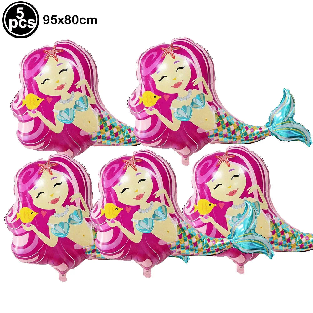 Standing Aluminum Film Smile Mermaid Balloon Children Birthday Partry Decor Supplies Lovely Surprise Toy Baby Shower Balloon