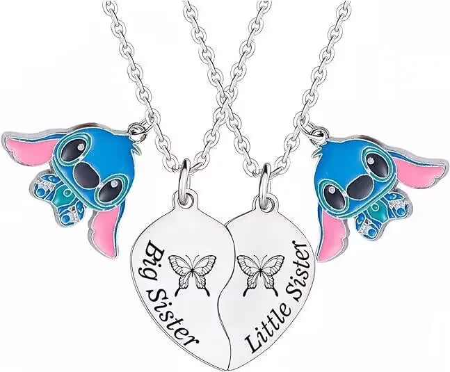 Lilo & Stitch Cartoon Metal Necklace Pendant Necklaces Characters Kids Gifts for Women Jewelry Children's Necklace Toy