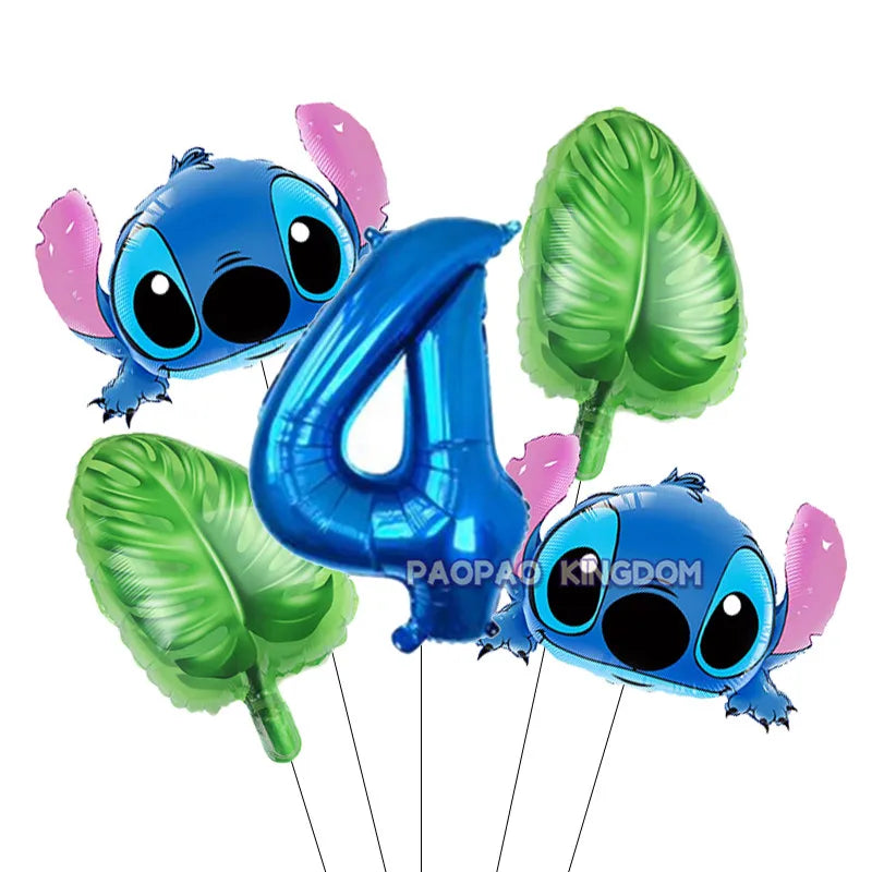 Lilo Stitch 32inch Number Foil Balloons Stitch Birthday Party Supplies Children Balloons Baby Shower Decoration Supplies