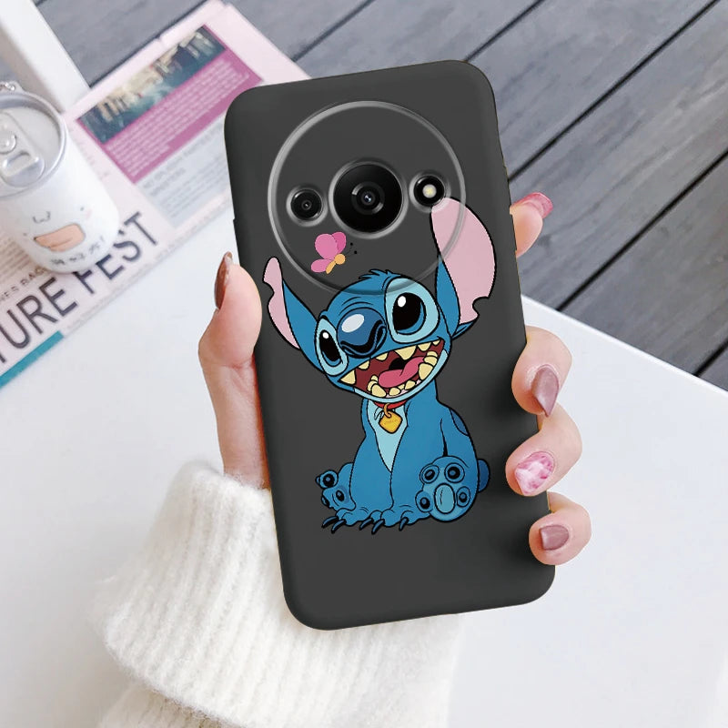 For Redmi A3 Phone Case Soft Silicone Shockproof Super cute Stitch Love?Cover For Xiaomi Redmi A3 Shell RedmiA3 A 3 Bumper Shell