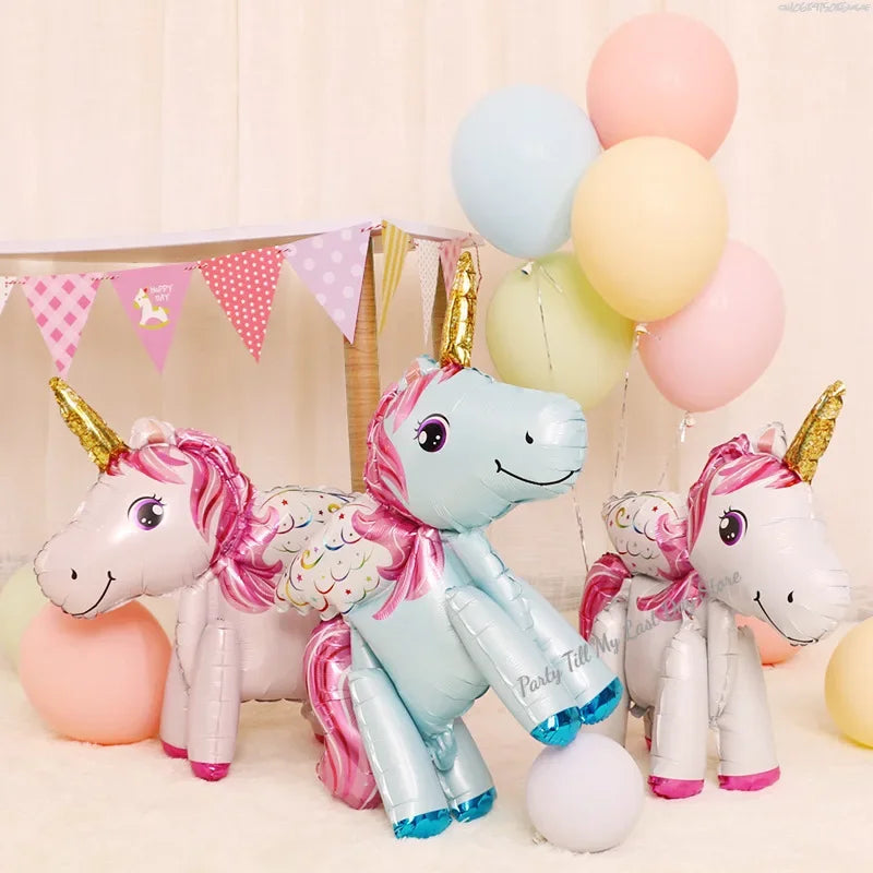 Unicorn Theme Birthday Balloons Party Decoration Rainbow Foil Number Balloon Birthday Party Decor Kids Gift Baby Shower Globos