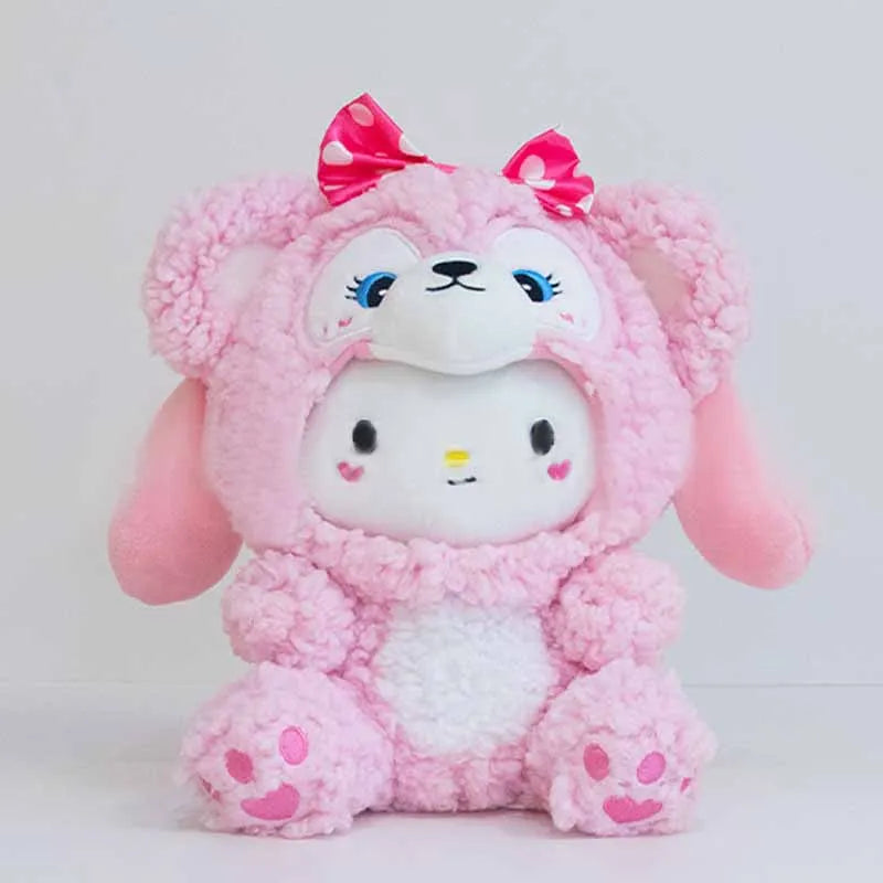20cm Cute Plush Toys KT Cat Kuromi Cinnamoroll Dog Sanrio Child Plushies Stuffed Toy Stitch Pacha Dog Dolls Pillow birthday Gift