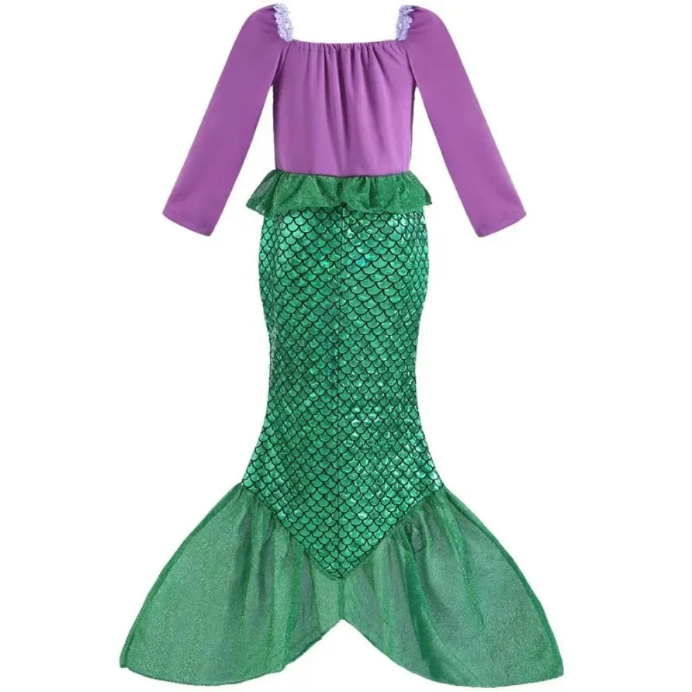 Fancy Little Mermaid Ariel Princess Costumes  Dress For  Cosplay  Carnival Birthday Party Clothes Mermaid Dress