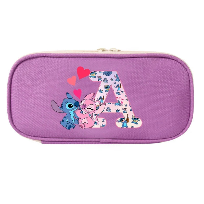 Lilo&Stitch Pencil Box Letter A B C Student School Supplies Stationery Kids Penbag Pencilcase Kawaii Boy Girl Birthday Cute Gift
