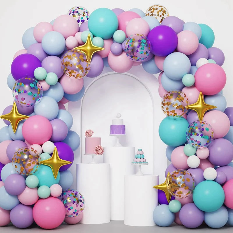 Unicorn Star Color Balloon Garland Arch Kit Rainbow Wedding Birthday Party Decor Kids Baby Shower Birthday Latex Balloons