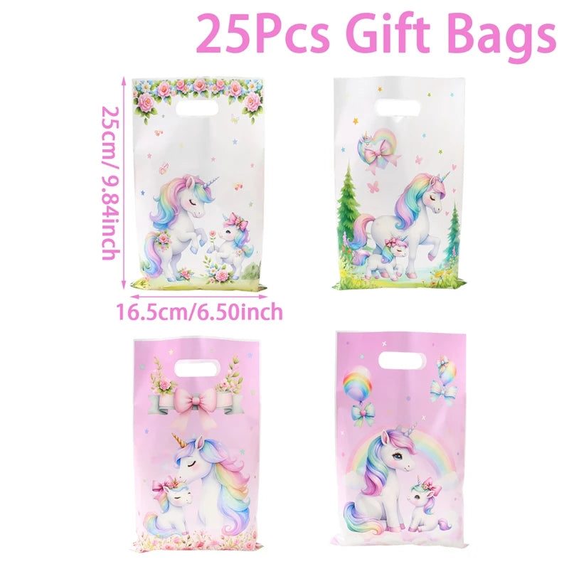 Rainbow Unicorn Disposable Tableware Happy 1st Birthday Party Decorations Kids Unicorn Theme Wedding Baby Shower Girls Supplies