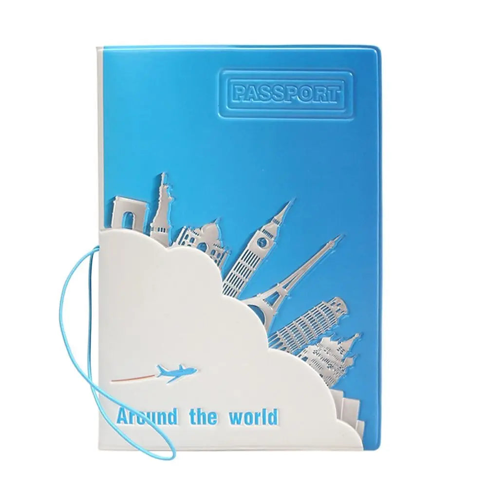 Gift Cartoon Girl Passport Cover PU Waterproof Certificate Protective Sheath Card Holder Multi-function ID Card Holder Unisex