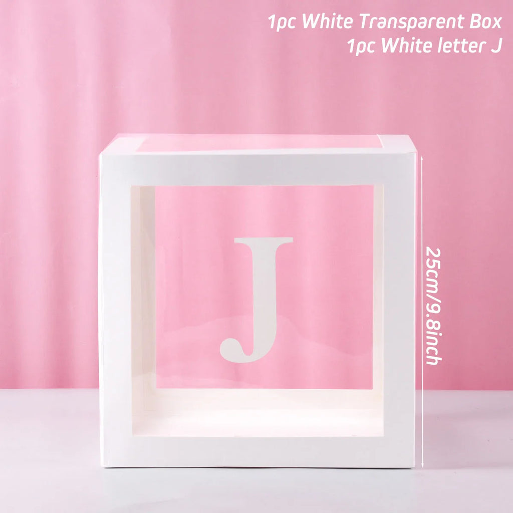 Transparent Baby Shower Box Boy Girl Birthday Decor 1st One First Birthday Wedding Party Decor Christening Babyshower Supplies