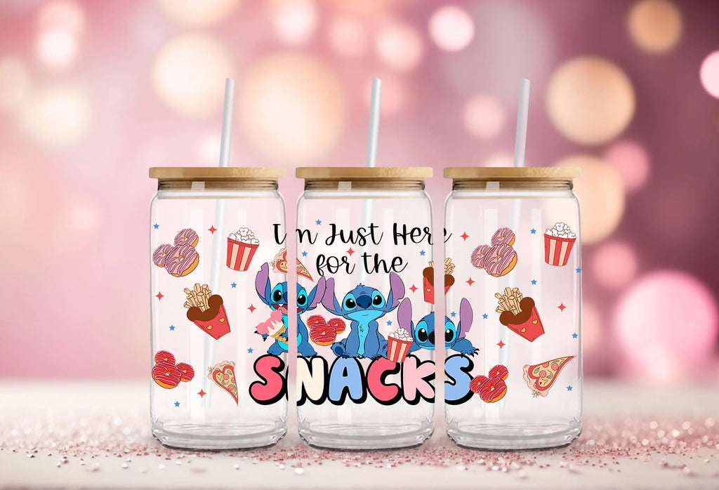 Stitch Christmas Love Sweet Glass Cup Decals Cup Wrap Sticker UV DTF Long-Lasting Adhesive Labels DIY Sticker Kits for Drinkware