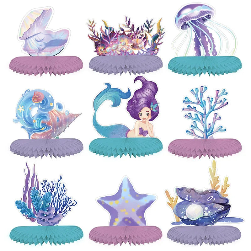 Mermaid Princes Birthday Party Decorations Disposable Tableware Gif Bag Foil Balloon Backdrop Decor Baby Shower Party Supplies