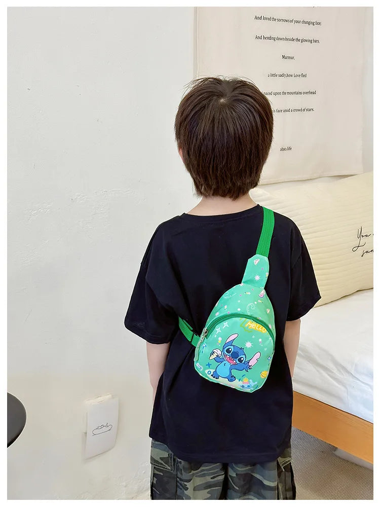 Stitch Anime Shoulder Bags Kawaii Fashion Chest Bag Travel Satchel Casual Portable Totes Backpacks Birthday Gifts For Boys Girls