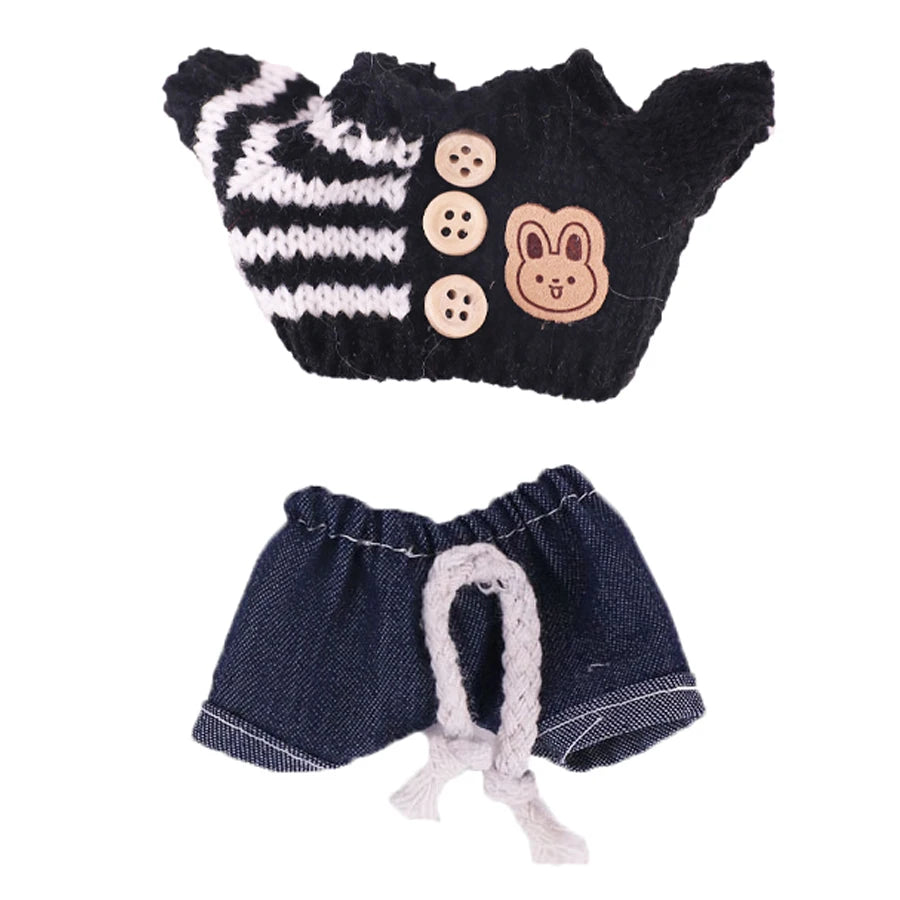 Doll Sweater Pants Shoes set For labubu Clothes 17 cm Doll Accessories,Toys For Girls,Christmas Festival Birthday Present