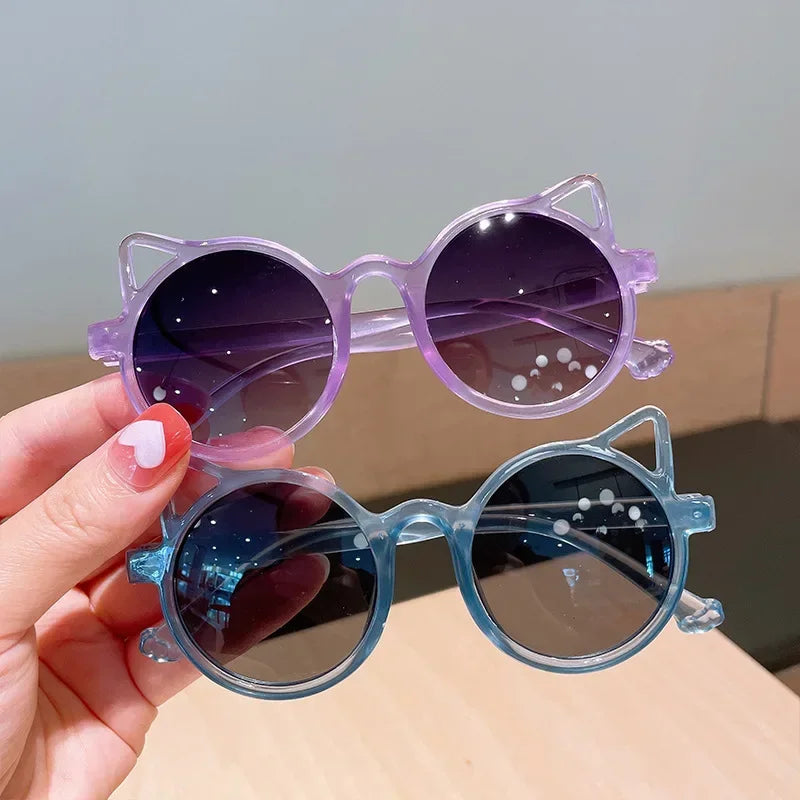 Girls Boys Cute Animal Cartoon Ears Sunglasses Outdoor Sun Protection Children Lovely Vintage Sunglasses Protection Classic Kids