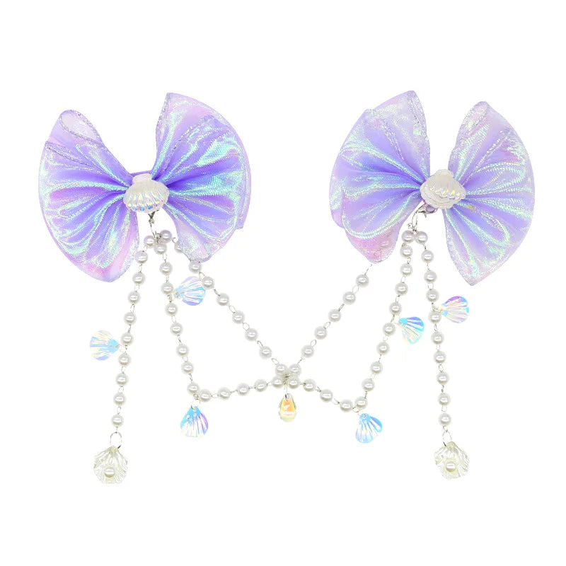 Mermaid Princess Girl Dress Movie Style Costume Kids Stage Costume Girls Fish Scale Decoration Sequins Big Bow Tutu Gown