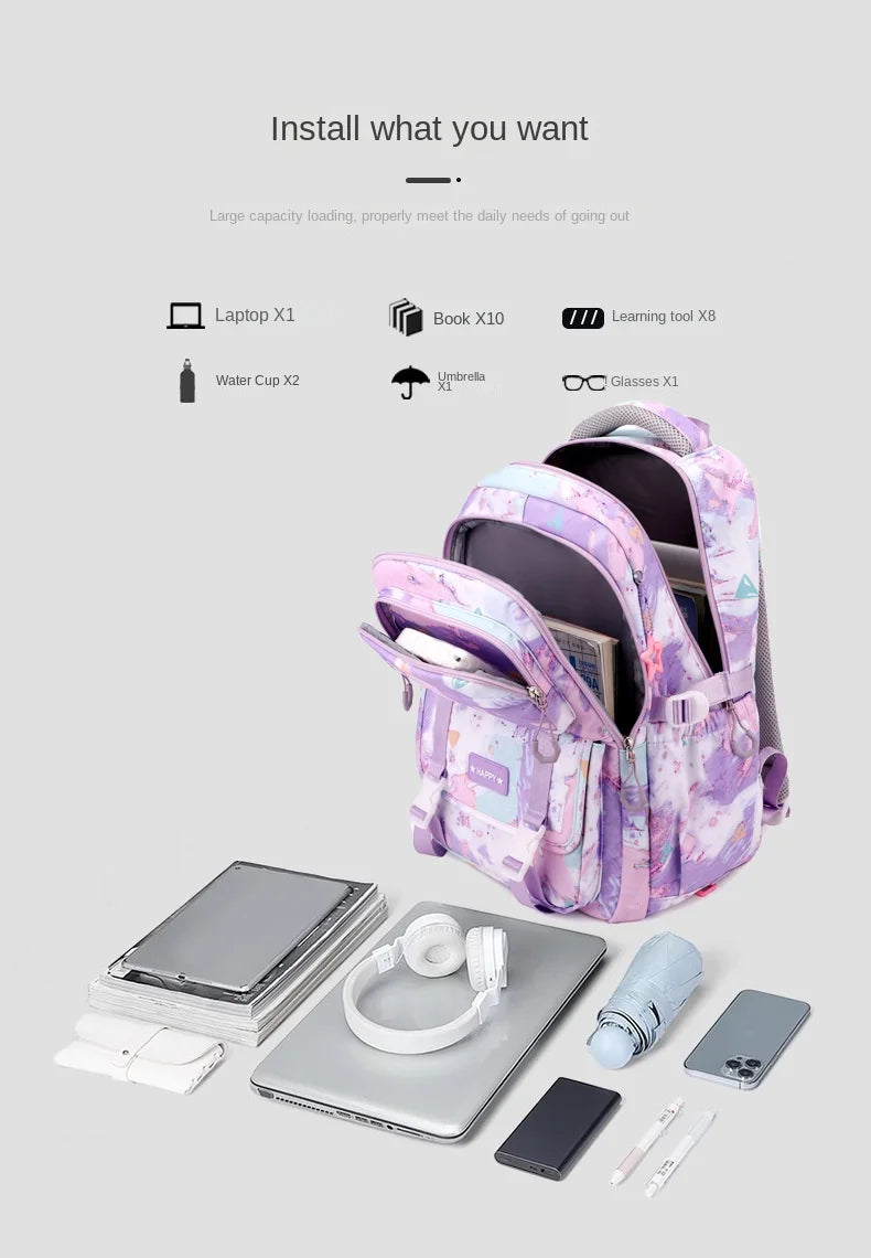 Kids School Backpack with Wheels Rolling Backpack for Girls Student Wheeled Backpack Trolley School Bag Travel Trolley Luggage