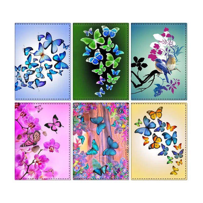 Beautiful Butterfly Passport Cover Girls Flower Travel Passport Holder PU Leather Women Credit Card Wallet Ticket Bag Passports