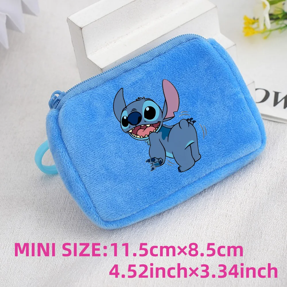 Lilo Stitch Kids Anime Plush Coin Purse Girls Boys Cute Mini Wallet Cartoon Moneybag Kids Storage Bag Pendant Birthday Gifts