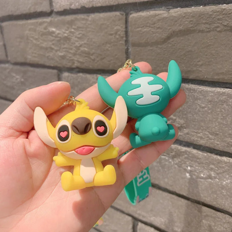 Lilo & Stitch Toys Keychian Children Anime Stitch Pendant Doll Keyring Kawaii Angel Keychians Cute Girls Christmas Gifts