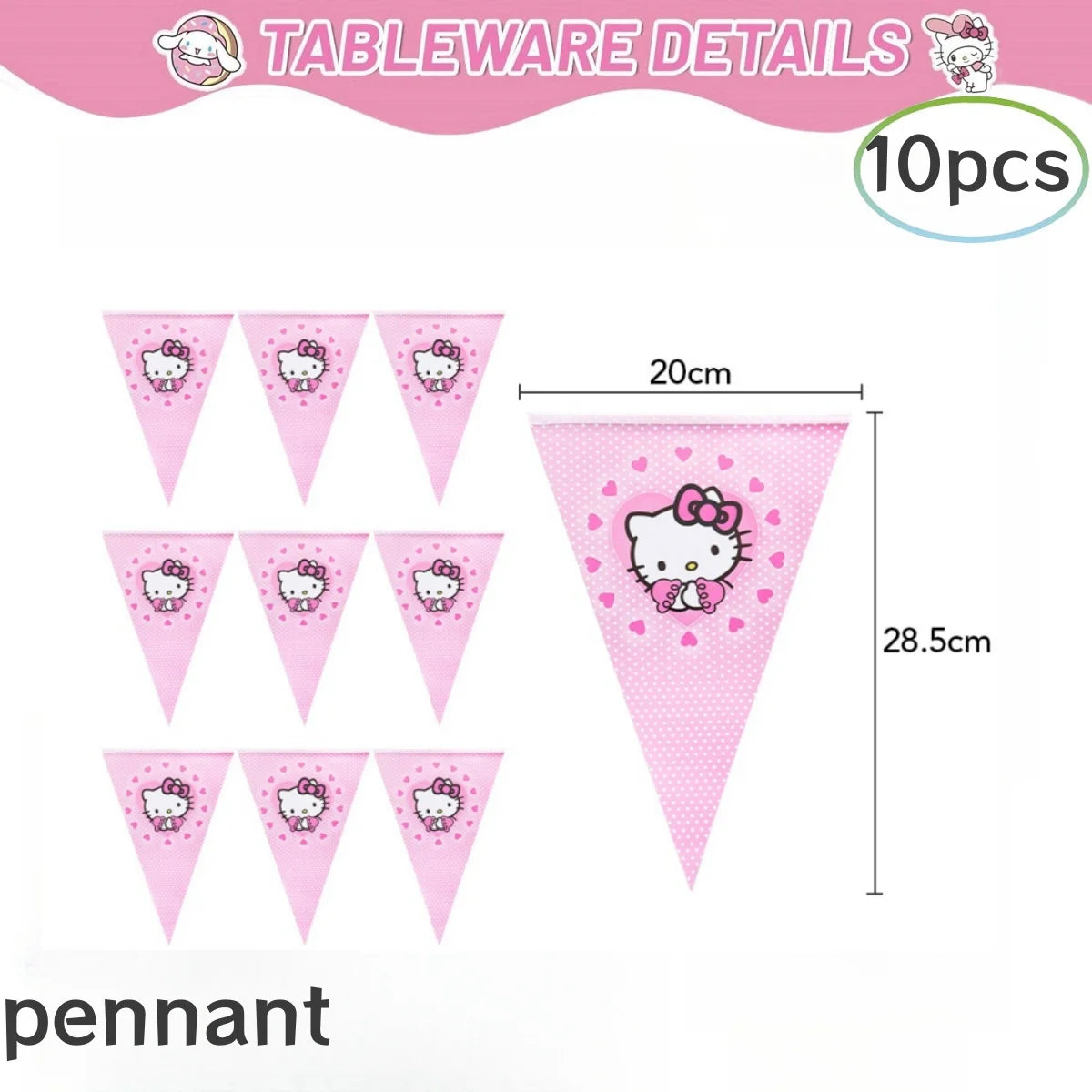 Hello Kitty Birthday Party Decorations Kawaii Cat Tableware Plate Tablecloth Baby Shower DIY stickers Girls Gifts Party Supplies