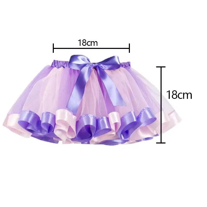 Tutu Skirt Girls Wing Summer Girl Princess Mini Pettiskirt Party Dance Rainbow Tulle Colorful Skirts Halloween Cosplay Clothing
