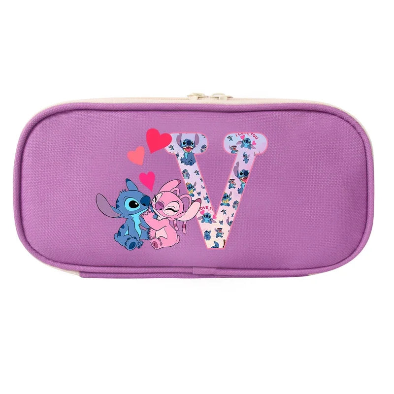Lilo&Stitch Pencil Box Letter A B C Student School Supplies Stationery Kids Penbag Pencilcase Kawaii Boy Girl Birthday Cute Gift