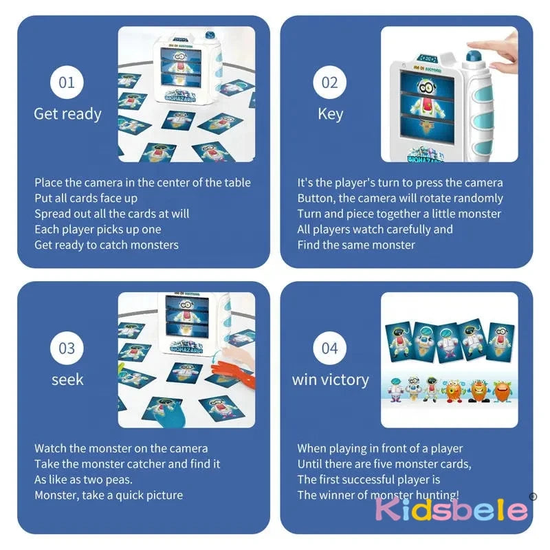 Interactive Puzzle Desktop Kids Toy Strange Hand Hunting Monster Card Toy Space Catcher Camera Family Party Game For 2-4 Players