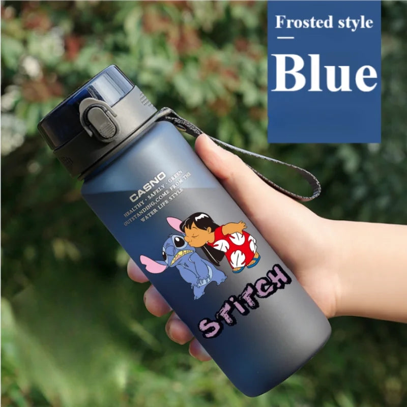 Lilo&Stitch 560/800/400ML Water Cup Children Portable Plastic Transparent Straw Stitch Outdoor Large Capacity Sport Water Bottle