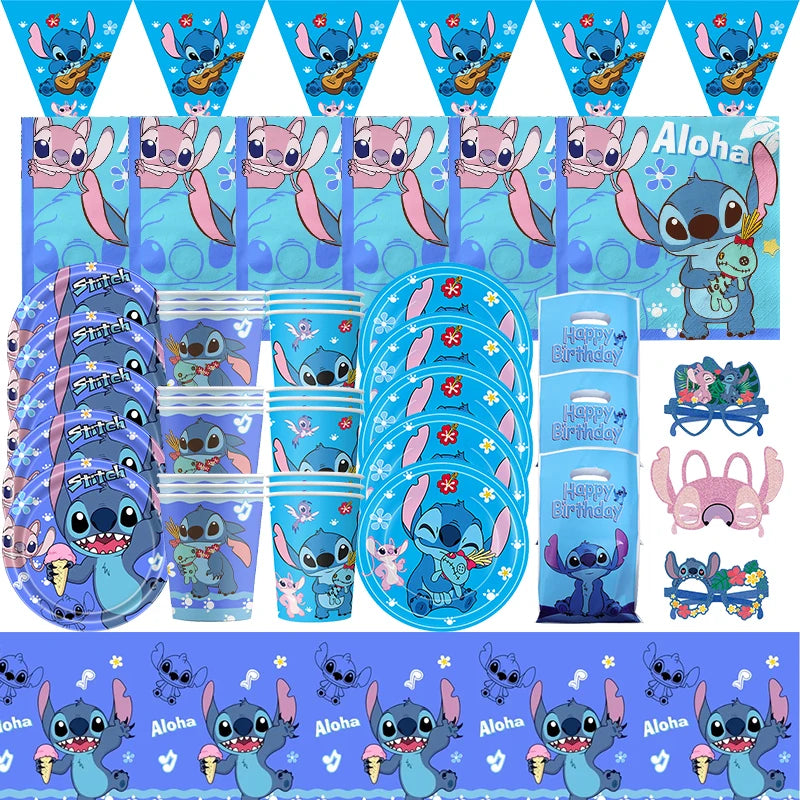 Stitch Party Supplies For Child Lilo And Stitch Birthday Party Decorations Balloons Banner Tablecloth Backdrop Tableware